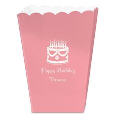 Sweet Floral Birthday Cake Mini Popcorn Boxes
