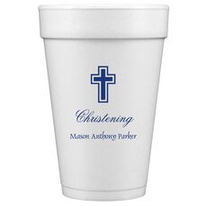 Outlined Cross Styrofoam Cups