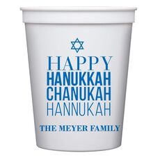 Hanukkah Chanukah Stadium Cups