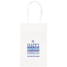 Hanukkah Chanukah Medium Twisted Handled Bags