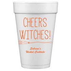 Cheers Witches Halloween Styrofoam Cups
