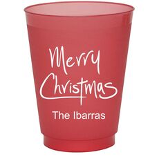 Fun Merry Christmas Colored Shatterproof Cups