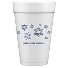 Modern Jewish Star Galaxy Styrofoam Cups