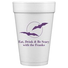 Full Moon with Bats Styrofoam Cups