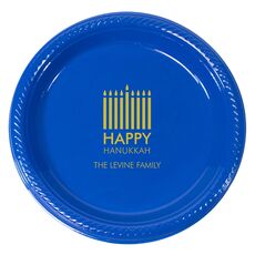 Modern Menorah Hanukkah Plastic Plates