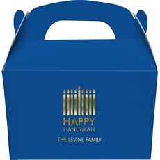 Modern Menorah Hanukkah Gable Favor Boxes