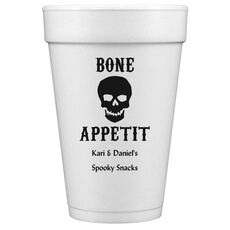 Bone Appetit Skull Styrofoam Cups