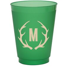 Antlers Initial Colored Shatterproof Cups