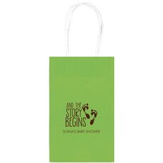 And The Story Begins with Baby Feet Medium Twisted Handled Bags