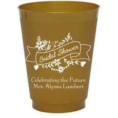 Bridal Shower Ribbon Colored Shatterproof Cups