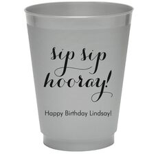 Elegant Sip Sip Hooray Colored Shatterproof Cups