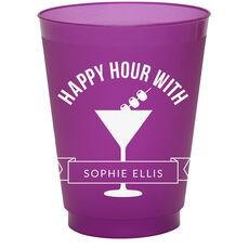 Happy Hour Martini Colored Shatterproof Cups