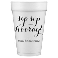 Elegant Sip Sip Hooray Styrofoam Cups
