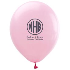 Framed Rounded Monogram with Text Latex Balloons