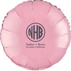 Framed Rounded Monogram with Text Mylar Balloons