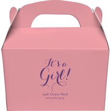 Elegant It's A Girl Gable Favor Boxes