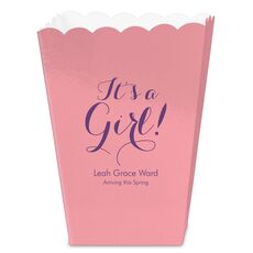 Elegant It's A Girl Mini Popcorn Boxes