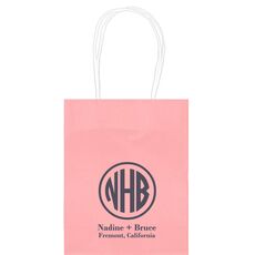 Framed Rounded Monogram with Text Mini Twisted Handled Bags