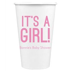 Bold It's A Girl Paper Coffee Cups