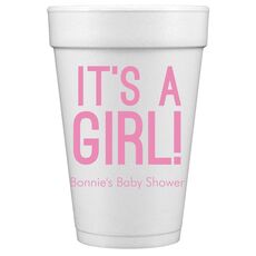 Bold It's A Girl Styrofoam Cups
