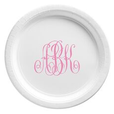 Large Interlocking Script Monogram Paper Plates