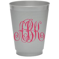 Large Interlocking Script Monogram Colored Shatterproof Cups