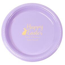 Script Happy Easter Bunny Plastic Plates