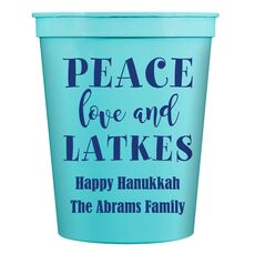 Peace Love And Latkes Stadium Cups