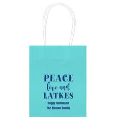 Peace Love And Latkes Mini Twisted Handled Bags