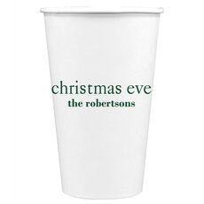 Big Word Christmas Eve Paper Coffee Cups