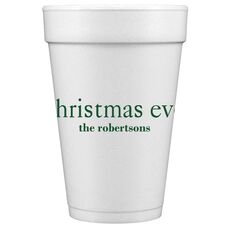 Big Word Christmas Eve Styrofoam Cups