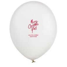 Fun Merry Christmas Y'all Latex Balloons