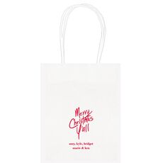Fun Merry Christmas Y'all Mini Twisted Handled Bags