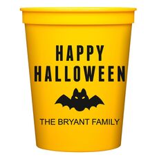 Happy Halloween Bat Stadium Cups