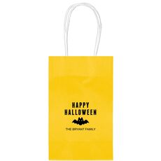 Happy Halloween Bat Medium Twisted Handled Bags