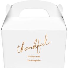 Expressive Script Thankful Gable Favor Boxes