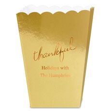 Expressive Script Thankful Mini Popcorn Boxes