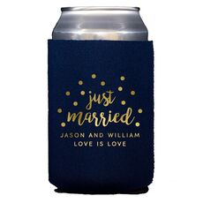 Confetti Dots Just Married Collapsible Huggers