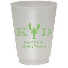 Initial Lobster Colored Shatterproof Cups