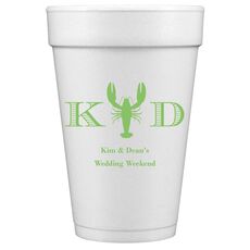 Initial Lobster Styrofoam Cups