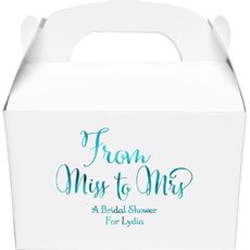 From Miss to Mrs Gable Favor Boxes