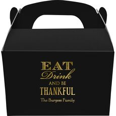 Eat Drink Be Thankful Gable Favor Boxes