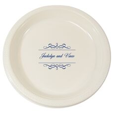 Royal Flourish Framed Names Plastic Plates