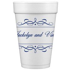 Royal Flourish Framed Names Styrofoam Cups