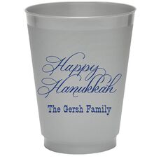 Elegant Happy Hanukkah Colored Shatterproof Cups
