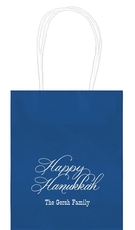 Elegant Happy Hanukkah Mini Twisted Handled Bags