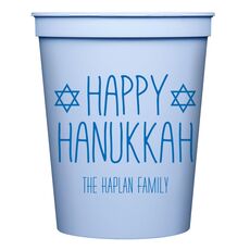 Hanukkah Jewish Stars Stadium Cups