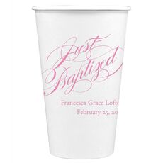 Romantic Just Baptized Paper Coffee Cups