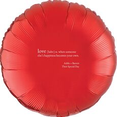 Definition of Love Mylar Balloons