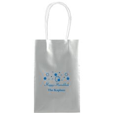 Happy Hanukkah Medium Twisted Handled Bags